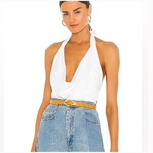 SUSANA MONACO Cowl Halter Top in White, XL